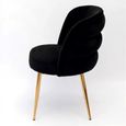 Sloane Dining Chair - Black Velvet Fabric - Gold Legs