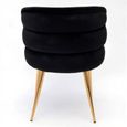 Sloane Dining Chair - Black Velvet Fabric - Gold Legs