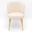 Sloane Dining Chair - White Velvet Fabric - Gold Legs