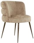 Stella Desert Fabric Dining Chair with Black Legs