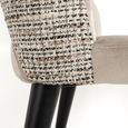 Tabitha Natural Khaki Fabric Dining Chair with Black Legs (Set of 2)