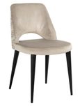 Tabitha Natural Khaki Fabric Dining Chair with Black Legs (Set of 2)