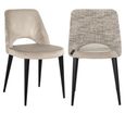 Tabitha Natural Khaki Fabric Dining Chair with Black Legs (Set of 2)