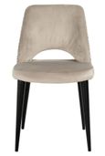 Tabitha Natural Khaki Fabric Dining Chair with Black Legs (Set of 2)