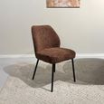 Tess Dining Chair - Set of 2 - Bordeaux - Fabric and Metal