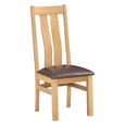 Appleby Extending Dining Set - 4 Seater - 120cm-153cm - Oak - with 4 Arizona Slatted Chairs - Black Faux Leather Seat Pad