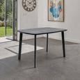 Faro Dining Set - 120cm - 4 Seater - Melamine - Charcoal - 4 Chair
