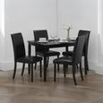 Hudson Dining Set - 4 Seater - 114cm - 4 Black Leather Chairs