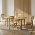 Arlington Dining Set - 4-6 Seater - 120cm-155cm - Oak - with 4 Slatted Back Dining Chairs