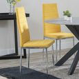 Novara Dining Set - 4 Seater - 130cm - Round - White Ceramic - 4x Lido Dining Chairs - Yellow Fabric - Chrome Legs