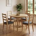 Cotswold Oak Dining Set - 110cm - 4 Seater - Round - Natural - 4 Chairs