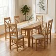 Dorchester Extending Dining Set - 160cm-200cm - 6-8 Seater - Oval - Rustic Oak - Chairs
