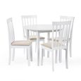 Orwell Dining Set - 90cm - 4 Seater - Round - White - Wood - 4 Chairs