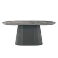 Barletta Dining Set - 180cm - 6 Seater - Oval - Fluted Base - Dark Grey - Sintered Stone and Wood - 6 Venezia Chairs