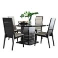 Versilia Round Dining Set - 4 Seater - 160cm - Black - with 4 Chairs