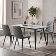 Argenta Dining Set - 120cm - 4 Seater - Grey and Black - Sintered Stone Top - 4 Chair
