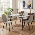 Argenta Dining Set - 120cm - 4 Seater - Light Grey and Black - Sintered Stone Top - 4 Chair