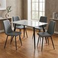 Argenta Dining Set - 120cm - 4 Seater - Grey and Black - Sintered Stone Top - 4 Chair