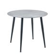 Argenta Dining Set - 90cm - 4 Seater - Round - Light Grey and Black - Sintered Stone Top - 4 Chair
