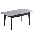 Turin Extending Dining Set - 130cm-160cm - 4-6 Seater - Grey and Black - Sintered Stone Top - 4 Light Grey Chair