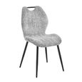 Turin Extending Dining Set - 130cm-160cm - 4-6 Seater - Grey and Black - Sintered Stone Top - 4 Light Grey Chair