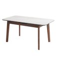 Turin Extending Dining Set - 130cm-160cm - 4-6 Seater - Off-White and Walnut - Sintered Stone Top - 4 Mocha Chair