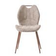 Turin Extending Dining Set - 130cm-160cm - 4-6 Seater - Off-White and Walnut - Sintered Stone Top - 4 Mocha Chair