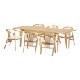 Darwin Extending Dining Set - 180cm-230cm - Natural - 6 Agustin Spindle Back Chairs