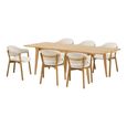 Darwin Extending Dining Set - 180cm-230cm - Natural - 6 Dunkirk Beige Armchairs
