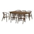 Darwin Extending Dining Set - 240cm-340cm - Dark Brown - 6 Agustin Spindle Back Chairs