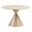Annecy Dining Set - 120cm - Round - Hourglass Base - Sand - Ceramic and Metal - 4 Trivio Armchairs