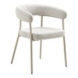 Annecy Dining Set - 120cm - Round - Hourglass Base - Sand - Ceramic and Metal - 4 Trivio Armchairs