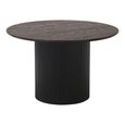 Boavista Dining Set -120cm - Round - Fluted Pedestal - Dark Brown - 4 Amorim White Swivel Armchairs
