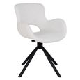 Boavista Dining Set -120cm - Round - Fluted Pedestal - Dark Brown - 4 Amorim White Swivel Armchairs