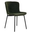 Boavista Dining Set - 210cm - Oval - Fluted Base - Dark Brown - 6 Maceda Dark Green Chairs