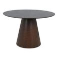 Bolton Dining Set - 120cm - Round - Pedestal - Dark Wood - 4 Maceda Beige Chairs
