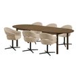 Bundaberg Extending Dining Set - 200cm-300cm - Oval - Walnut - 6 Dover Sand Swivel Armchairs