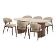 Delphi Dining Set - 210cm - Oval - Dark Brown - Ceramic and Wooden - 6 Cavi Chairs
