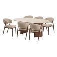 Delphi Extending Dining Set - 120cm-200cm - Dark Brown - Ceramic and Wooden - 6 Cavi Chairs