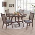 Roseville Dark Oak Extending Dining Set - 155cm-154cm - 4-6 Seater - Oval - 4 Chair