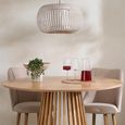 Kylo Oak Dining Set - 120cm - 4 Seater - Round - Slatted Base - 4 Fabric Chair