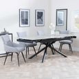 Apollo Extending Dining Set - 6-10 Seater - 160cm-220cm - Grey Ceramic - Ace Swivel Dining Chair - Grey Fabric