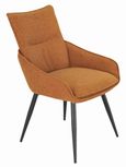 Apollo Extending Dining Set - 6-10 Seater - 160cm-220cm - Grey Ceramic - Ace Swivel Dining Chair - Orange Fabric