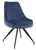 Apollo Extending Dining Set - 6-10 Seater - 160cm-220cm - Grey Ceramic - Arctic Swivel Dining Chair - Blue Velvet Fabric