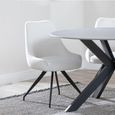 Apollo Extending Dining Set - 6-10 Seater - 160cm-220cm - Grey Ceramic - Arctic Swivel Dining Chair - Cream Velvet Fabric