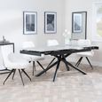 Apollo Extending Dining Set - 6-10 Seater - 160cm-220cm - Grey Ceramic - Arctic Swivel Dining Chair - Cream Velvet Fabric