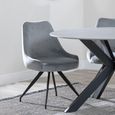 Apollo Extending Dining Set - 6-10 Seater - 160cm-220cm - Grey Ceramic - Arctic Swivel Dining Chair - Grey Velvet Fabric