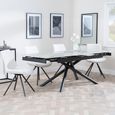 Apollo Extending Dining Set - 6-10 Seater - 160cm-220cm - Grey Ceramic - Boden Swivel Dining Chair - Cream Fabric