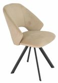 Apollo Extending Dining Set - 6-10 Seater - 160cm-220cm - Grey Ceramic - Ion Swivel Dining Chair - Beige Velvet Fabric