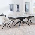Apollo Extending Dining Set - 6-10 Seater - 160cm-220cm - Grey Ceramic - Ion Swivel Dining Chair - Beige Velvet Fabric